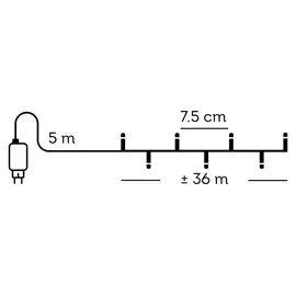 Kaemingk LED-Lichterkette Basic 36 m schwarz 480 LED warmweiß