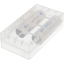 AccuCell Universal 4er Akkuschutzbox für CR123A Akku, CR 16340 oder 2 CR 18650 Akku, Batterien