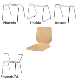 Stapelstuhl mit Schale "Berlin" und Chromgestell
