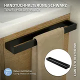 ML-Design Handtuchhalter ohne Bohren 40 cm, Schwarz, aus Stahl, Wandmontage, Badetuchhalter Wand zum kleben für Badezimmer & Küche, Modern, Handtuchstange