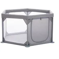 fillikid Laufgitter 6-eckig mit Einstieg Exklusiv in Grau | Gr.: onesize