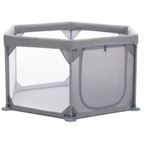 fillikid Laufgitter 6-eckig mit Einstieg Exklusiv in Grau | Gr.: onesize