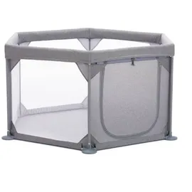 fillikid Laufgitter 6-eckig mit Einstieg Exklusiv in Grau | Gr.: onesize