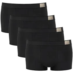 Sloggi Herren Hipster, 4er Pack - GO Natural Hipster C4P, Boxershorts, Cotton Stretch Schwarz L