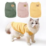 MAQILO T-Shirt für Katzen | Dehnbares Shirt für Sphynx Katzen | Atmungsaktive Katzenbekleidung für Sommer & Winter(3er Pack,L)