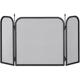 Relaxdays Kaminschutzgitter 3-teilig 52,5 x 97 cm Schwarz