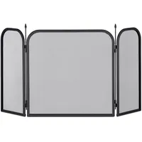 Relaxdays Kaminschutzgitter 3-teilig 52,5 x 97 cm Schwarz