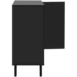 Finori Kommode, schwarz Eiche Artisan Metall, 2 Fächer, 80x90x40 cm Wohnzimmer, Kommoden / Sideboards, Kommoden