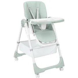 KIKKABOO Hochstuhl, Kikka boo Kinderhochstuhl Spicy+ faltbar höhenverstellbar Fußstütze Räder Korb grün