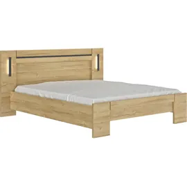 Gami Einzelbett Sofia 217 x 207 x 99 cm Eiche goldfarben gold