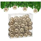 Relaxdays Weihnachtskugeln im 50er Set, Creme,Silber