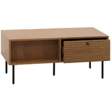 MCW Couchtisch MCW-N78, Wohnzimmertisch Sofatisch, skandinavischer Stil Metall Holz Melamin MVG 45x100x50cm ~ natur