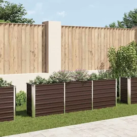 vidaXL Garten-Hochbeet verzinkter Stahl rechteckig 240 x 40 x 77 cm Braun  