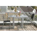 Merxx Milano Set 3tlg. Balkonausziehtisch 65/130 x 65 cm silber/schwarz