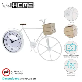 Wellhome - Tischuhr, Fahrraddesign Metall, 33,5x8x23,5cm