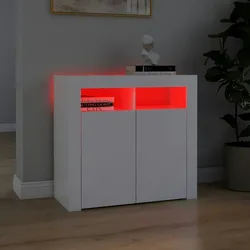 vidaXL Sideboard mit LED-Leuchten Weiß 80x35x75 cm