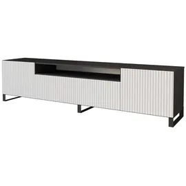 altdecor NOA-2-S Lowboard 200x53x41 cm Schwarz/Weiß Holz