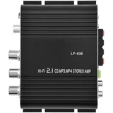 VIFER Mini HiFi Verstärker, LP-838 2.1CH Auto Audio Verstärker Digital Power Amplifier HiFi Stereo Verstärker für Zuhause, Auto Lautsprecher, Schwarz