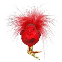 Inge-Glas® Christbaumschmuck Weihnachtsvogel rot 5,5cm
