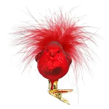 Inge-Glas® Christbaumschmuck Weihnachtsvogel rot 5,5cm