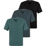 Copenhagen Studios T-Shirt Packung, 3er-Pack, Unterziehshirt aus hochwertiger Bio-Baumwolle Gr. L, salbei dunkelsalbei, schwarz, , 39711668-L