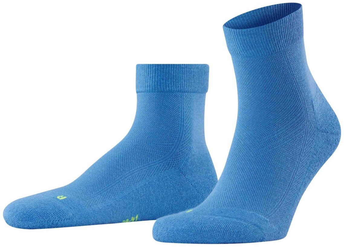 FALKE Herren Quarter-Socken - Cool Kick, Socken, Polyester, Logo, einfarbig Hellblau 37-38