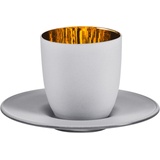 Eisch Cosmo Gold/Weiß Glas Espressotasse mit Untertasse