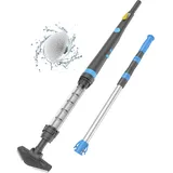 Oxseryn Tragbarer Poolsauger 2 in 1, wiederaufladbarer Handsauger mit Teleskopstiel, perfekt für Spas, Whirlpools und kleine Pools für Sand und Schmutz, Blau