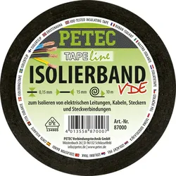 PETEC Isolierband (15mm x 10m) schwarz  87000