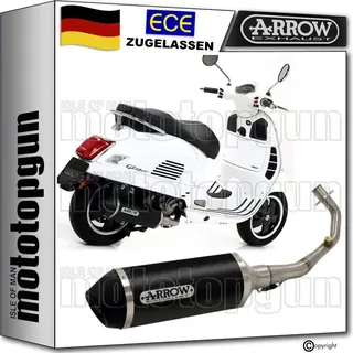 ARROW KOMPLETTANLAGE KEIN KAT SCHWARZ URBAN ENDKAPPE SCHWARZ EDELSTAHL KOMPATIBEL MIT PIAGGIO VESPA GTS 300 HPE 2019 53525ANN+53072MI