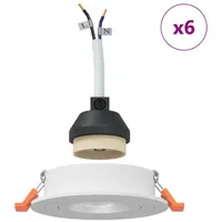 VidaXL Einbaustrahler 6 Stück Rund GU10 Weiß Ø91 mm