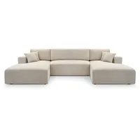 Wohnlandschaft Sofa Ecksofa U-form XXL PULA-U Schlafsofa Cord Bettkasten - 10 Stk