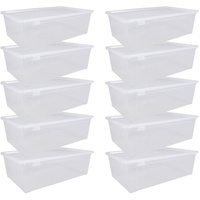 ONDIS24 Aufbewahrungsbox Aufbewahrungsbox Schuhbox Utensilienbox Lagerbox Allzweckbox Easy XL (10 St), durchsichtig, nestbar