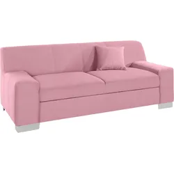 2-Sitzer DOMO COLLECTION "Bero", rosa (flamingo), B:193cm H:74cm T:85cm, Zierkissen: Im jeweiligen Bezugsstoff, Struktur fein (100% Polyester), Feinstruktur (100% Polyester), Luxus-Microfaser (100% Polyester), Sofas