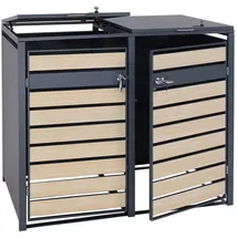 Mendler Mülltonnenverkleidung HWC-J81 50 kg braun