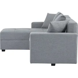 Ecksofa 217 cm Polyester 3-Sitzer Grau