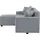 Ecksofa 217 cm Polyester 3-Sitzer Grau