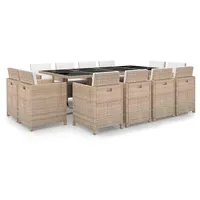 vidaXL Garten-Essgruppe 13-tlg. beige