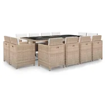 vidaXL Garten-Essgruppe 13-tlg. beige