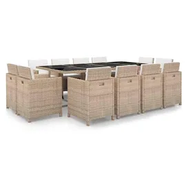 vidaXL Garten-Essgruppe 13-tlg. beige