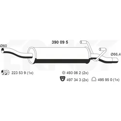 ERNST Mittelschalldämpfer für Mercedes Benz Sprinter 3,5 T 390095