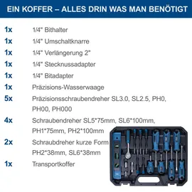 SCHEPPACH Werkzeugkoffer Chrom-Vanadium-Stahl 88-teilig grau gefüllt