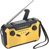 Kavolet Solar Radio, Digitales FM AM WB Kurbel Radio Outdoor Notfall Solar Handkurbel Radio Taschenlampe LED Leselicht SOS Alarm 2500mAh Akku USB Ausgang 3,5mm Kopfhöreranschluss