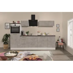 Küche Küchenzeile Küchenblock  Beton Amanda 280 cm Respekta Premium
