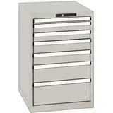 Schubladenschrank H850xB564xT725mm grau/grau 7 Schubl.Vollauszug,KeyLock