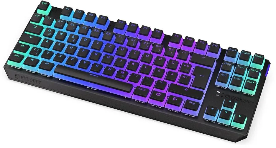 ENDORFY Keyboard Thock TKL Wireless, Tastatur, DE-Layout, Schwarz, Kabellos, Beleuchtet