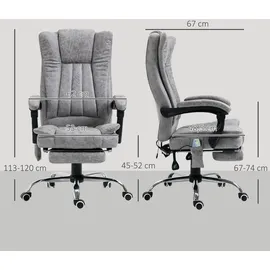 Vinsetto Bürostuhl Mikrofaser Grau