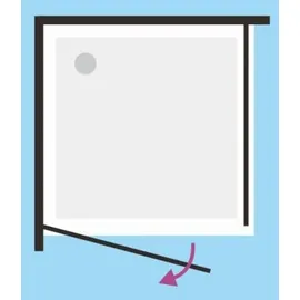 Bernstein Eckdusche mit Drehtür rechts 80 x 90 cm Schwarz/Grau 8 mm Nano Glas NT416