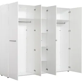 INOSIGN Kleiderschrank "Ksanti", weiß, B:223,5cm H:206cm T:55,5cm, Glas, MDF, Spanplatte, Schränke, Kleiderschrank, hochglänzende Front, mit Spiegel