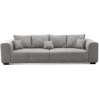 CAVADORE Big Sofa Mavericco inkl. Kissen / XXL-Couch mit tiefen Sitzflächen und modernem Design / 287 x 69 x 108 / Lederoptik grau